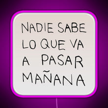 Charger l'image dans la galerie, Nadie Sabe Lo Que Va A Pasar Manana RGB neon sign  pink