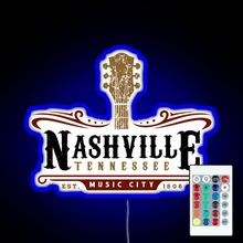 Charger l'image dans la galerie, Nashville Tennessee Music City USA America Gift RGB neon sign remote