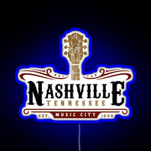 Charger l'image dans la galerie, Nashville Tennessee Music City USA America Gift RGB neon sign blue