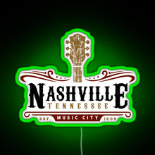 Charger l'image dans la galerie, Nashville Tennessee Music City USA America Gift RGB neon sign green