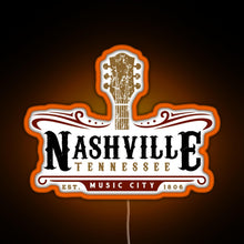 Charger l'image dans la galerie, Nashville Tennessee Music City USA America Gift RGB neon sign orange