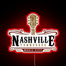 Charger l'image dans la galerie, Nashville Tennessee Music City USA America Gift RGB neon sign red