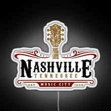 Charger l'image dans la galerie, Nashville Tennessee Music City USA America Gift RGB neon sign white