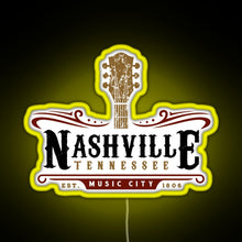 Charger l'image dans la galerie, Nashville Tennessee Music City USA America Gift RGB neon sign yellow