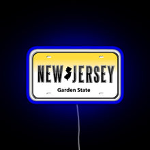 Charger l'image dans la galerie, New Jersey License Plate RGB neon sign blue