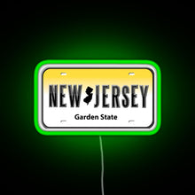 Charger l'image dans la galerie, New Jersey License Plate RGB neon sign green