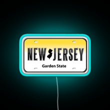 Charger l'image dans la galerie, New Jersey License Plate RGB neon sign lightblue