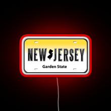 Charger l'image dans la galerie, New Jersey License Plate RGB neon sign red