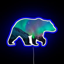 Charger l'image dans la galerie, Northern Lights Bear RGB neon sign blue