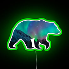 Charger l'image dans la galerie, Northern Lights Bear RGB neon sign green