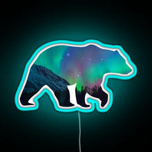 Charger l'image dans la galerie, Northern Lights Bear RGB neon sign lightblue
