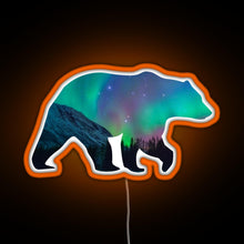 Charger l'image dans la galerie, Northern Lights Bear RGB neon sign orange