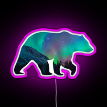 Charger l'image dans la galerie, Northern Lights Bear RGB neon sign  pink