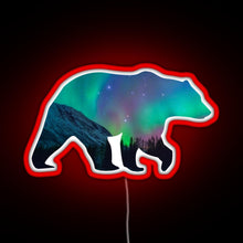 Charger l'image dans la galerie, Northern Lights Bear RGB neon sign red