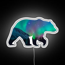 Charger l'image dans la galerie, Northern Lights Bear RGB neon sign white