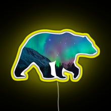 Charger l'image dans la galerie, Northern Lights Bear RGB neon sign yellow