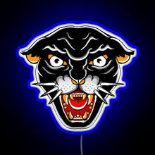 Charger l'image dans la galerie, Old school Kitty cat Orange and black RGB neon sign blue