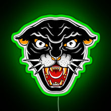 Charger l'image dans la galerie, Old school Kitty cat Orange and black RGB neon sign green