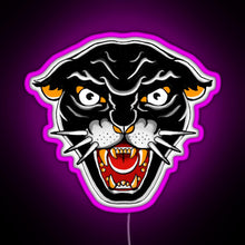 Charger l'image dans la galerie, Old school Kitty cat Orange and black RGB neon sign  pink
