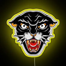 Charger l'image dans la galerie, Old school Kitty cat Orange and black RGB neon sign yellow