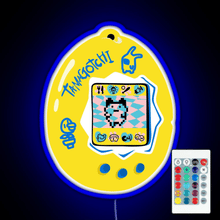 Charger l'image dans la galerie, Original Tamagotchi Yellow with Blue RGB neon sign remote