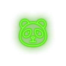 Charger l'image dans la galerie, green panda led animal bear cartoon fauna herbivore panda zoo neon factory