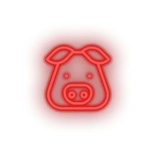 Charger l'image dans la galerie, red pig led animal cartoon fauna herbivore pig pork zoo neon factory