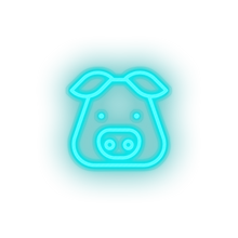 Charger l'image dans la galerie, ice_blue pig led animal cartoon fauna herbivore pig pork zoo neon factory
