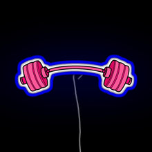 Charger l'image dans la galerie, pink curved barbell RGB neon sign blue
