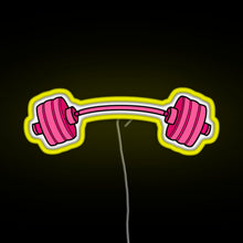 Charger l'image dans la galerie, pink curved barbell RGB neon sign yellow