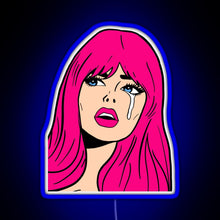 Charger l'image dans la galerie, Pop Art Woman Sticker RGB neon sign blue