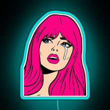 Charger l'image dans la galerie, Pop Art Woman Sticker RGB neon sign lightblue