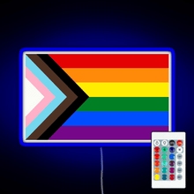 Charger l'image dans la galerie, Progress Pride Flag RGB neon sign remote