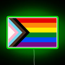 Charger l'image dans la galerie, Progress Pride Flag RGB neon sign green