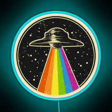 Charger l'image dans la galerie, Queer UFO Rainbow UFO Alien Abduction Queer LGBT Gay Pride RGB neon sign lightblue