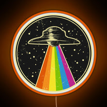 Charger l'image dans la galerie, Queer UFO Rainbow UFO Alien Abduction Queer LGBT Gay Pride RGB neon sign orange