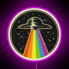 Charger l'image dans la galerie, Queer UFO Rainbow UFO Alien Abduction Queer LGBT Gay Pride RGB neon sign  pink