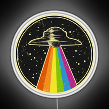 Charger l'image dans la galerie, Queer UFO Rainbow UFO Alien Abduction Queer LGBT Gay Pride RGB neon sign white