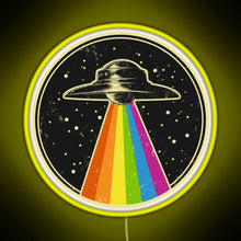 Charger l'image dans la galerie, Queer UFO Rainbow UFO Alien Abduction Queer LGBT Gay Pride RGB neon sign yellow