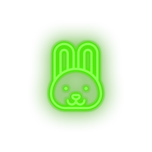 Charger l'image dans la galerie, green rabbit led animal bunny cartoon fauna herbivore rabbit zoo neon factory