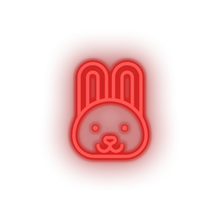 Charger l'image dans la galerie, red rabbit led animal bunny cartoon fauna herbivore rabbit zoo neon factory