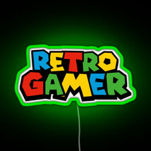 Charger l'image dans la galerie, Retro Gamer N64 font RGB neon sign green