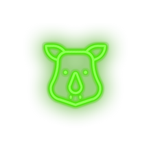 Charger l'image dans la galerie, green rhino led animal cartoon fauna herbivore rhino rhinoceros zoo neon factory