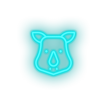 Charger l'image dans la galerie, ice_blue rhino led animal cartoon fauna herbivore rhino rhinoceros zoo neon factory