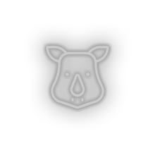 Charger l'image dans la galerie, white rhino led animal cartoon fauna herbivore rhino rhinoceros zoo neon factory