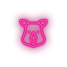 Charger l'image dans la galerie, pink rhino led animal cartoon fauna herbivore rhino rhinoceros zoo neon factory