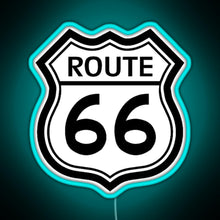 Charger l'image dans la galerie, Route 66 Sign RGB neon sign lightblue