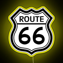 Charger l'image dans la galerie, Route 66 Sign RGB neon sign yellow