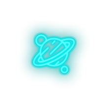 Charger l'image dans la galerie, ice_blue saturn led adventure astronomy outer space planet saturn saturn ring space neon factory