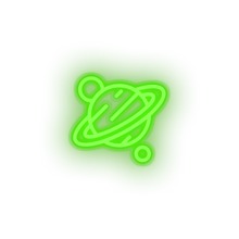 Charger l'image dans la galerie, green saturn led adventure astronomy outer space planet saturn saturn ring space neon factory